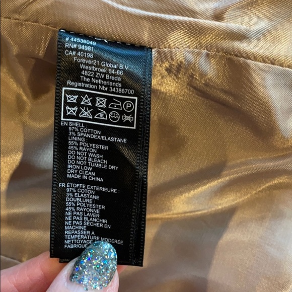 Forever 21 Blazer Jacket Suit Coat Tan 8 Business - Picture 10 of 13